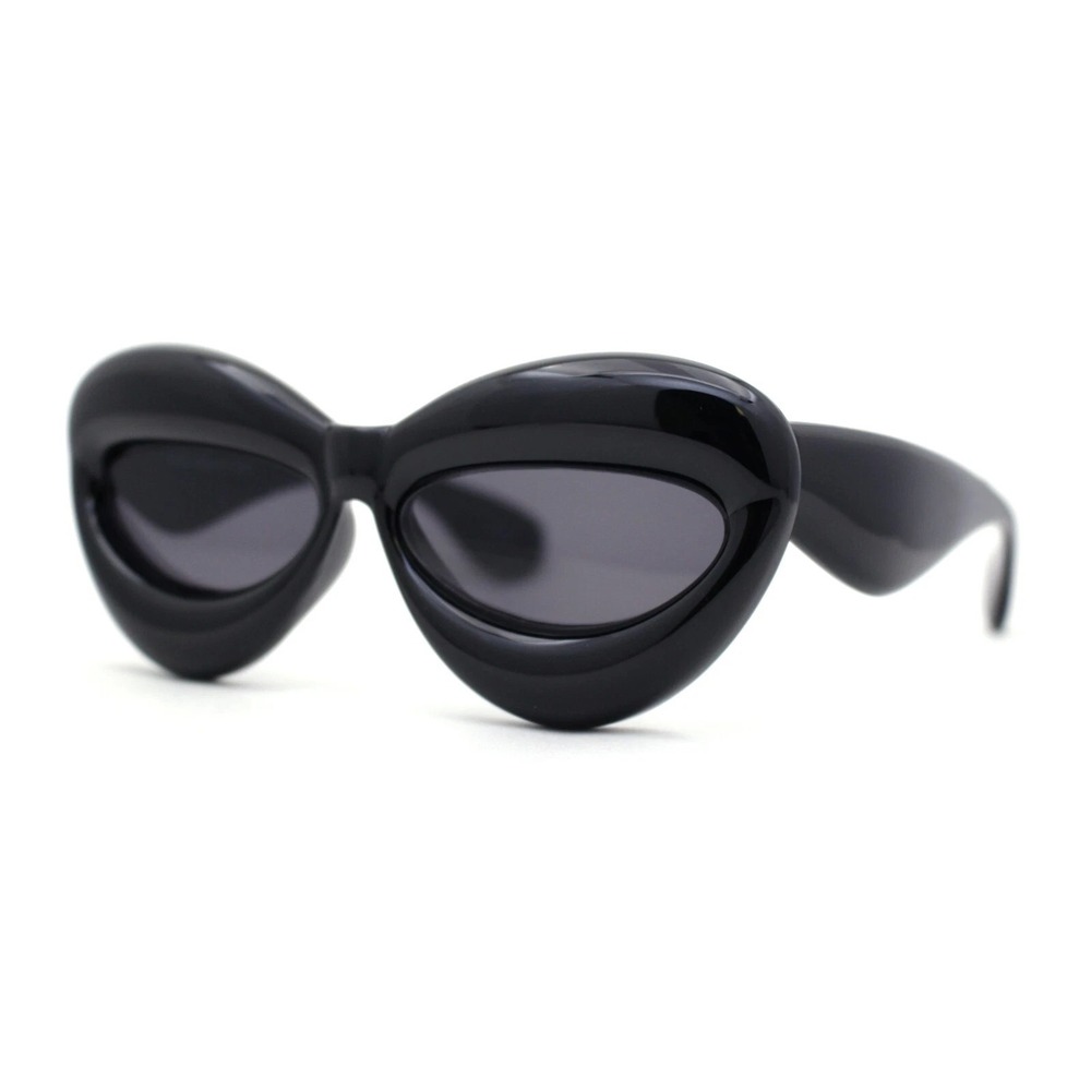 Chunky Oval Sunglasses Women Bold Frame Retro Designer Clout Goggles Shades New